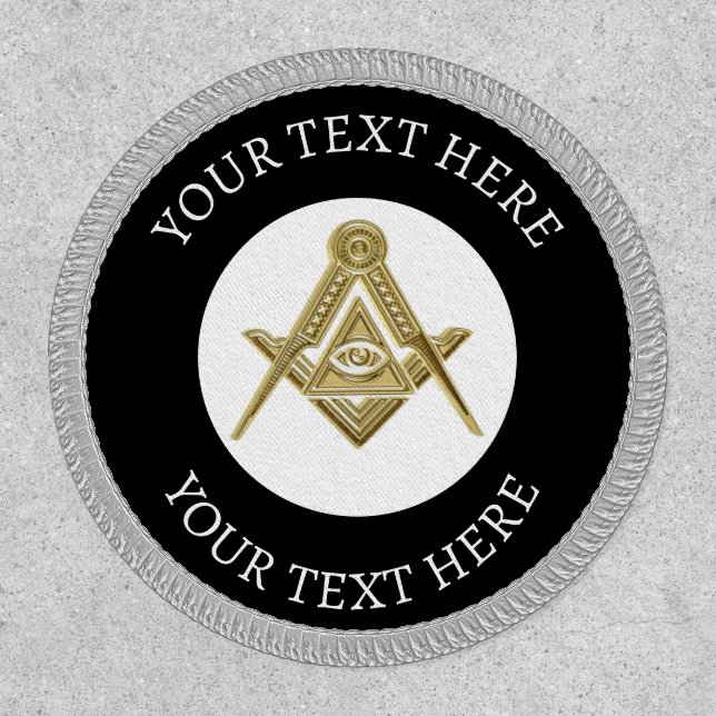 Freemason Masonry Masonic Black Square and Compass Patch (Front)