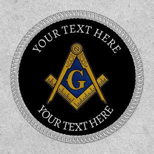 Freemason Masonry Masonic Black Square and Compass Patch