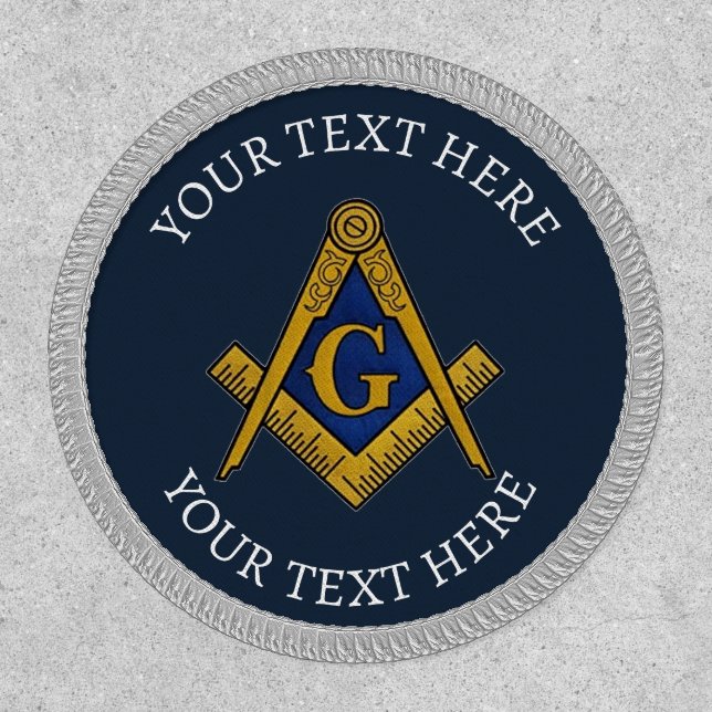 Freemason Masonry Masonic Black Square and Compass Patch (Front)