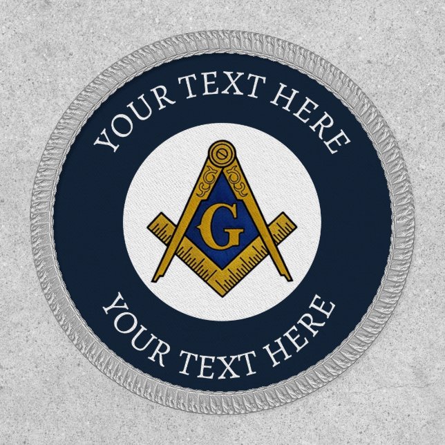 Freemason Masonry Masonic Black Square and Compass Patch (Front)