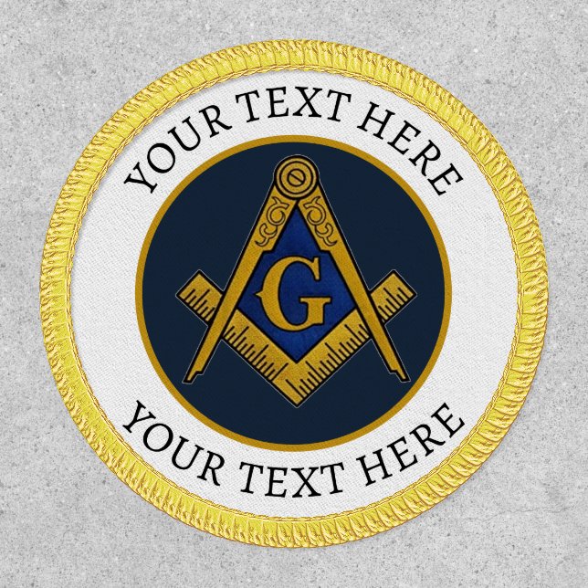 Freemason Masonry Masonic Black Square and Compass Patch (Front)