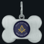 Freemason Masonry Masonic Navy Square and Compass Pet ID Tag<br><div class="desc">Freemason,  Masonry,  Masonic,  navy square and compass pet tag. You can personalize it with your own text.</div>