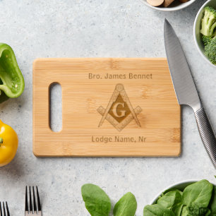 Freemason Masons Masonry Masonic Compass Engraved Cutting Board