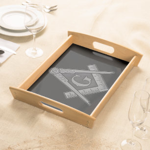 Freemason Masons Masonry Masonic Compass Serving Tray