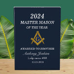 Freemason Master Mason Lodge Masonry Acrylic Award<br><div class="desc">Freemason,  Master Mason,  blue,  square and compass,  lodge,  acrylic award.</div>