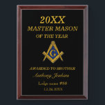 Freemason Master Mason Lodge Masonry Award Plaque<br><div class="desc">Freemason,  Master Mason,  lodge,  award plaque.</div>