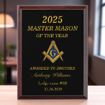Freemason Master Mason Lodge Masonry Award Plaque<br><div class="desc">Freemason,  Master Mason,  lodge,  award plaque.</div>