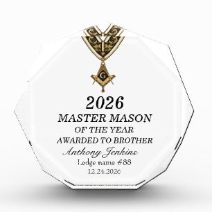 Freemason Master Mason Lodge Masonry Black Acrylic Award