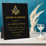 Freemason Master Mason Lodge Masonry Plaque<br><div class="desc">Freemason,  Master Mason,  lodge,  Masonry award plaque.</div>