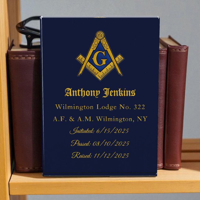 Freemason Master Mason Lodge Navy Blue Masonry Acrylic Award (Creator Uploaded)
