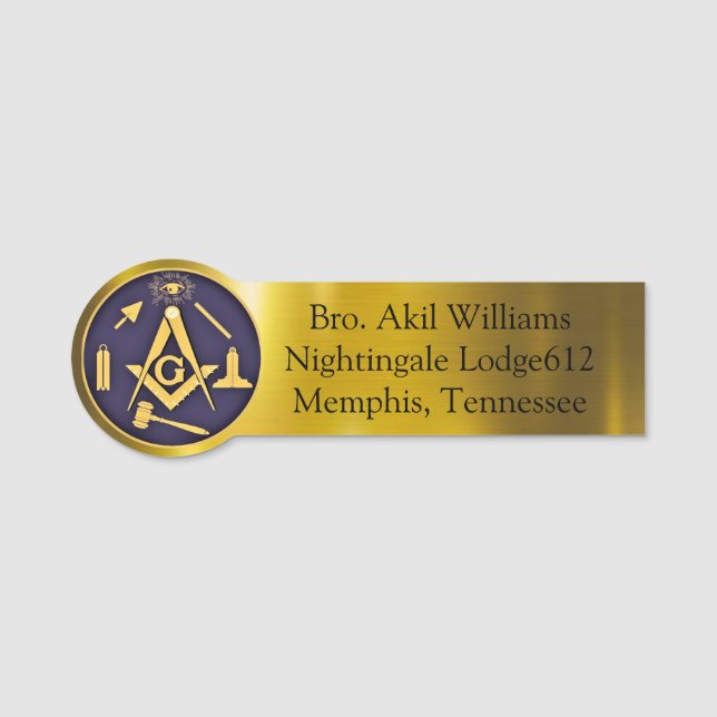 Freemason Name Tag  (Front)