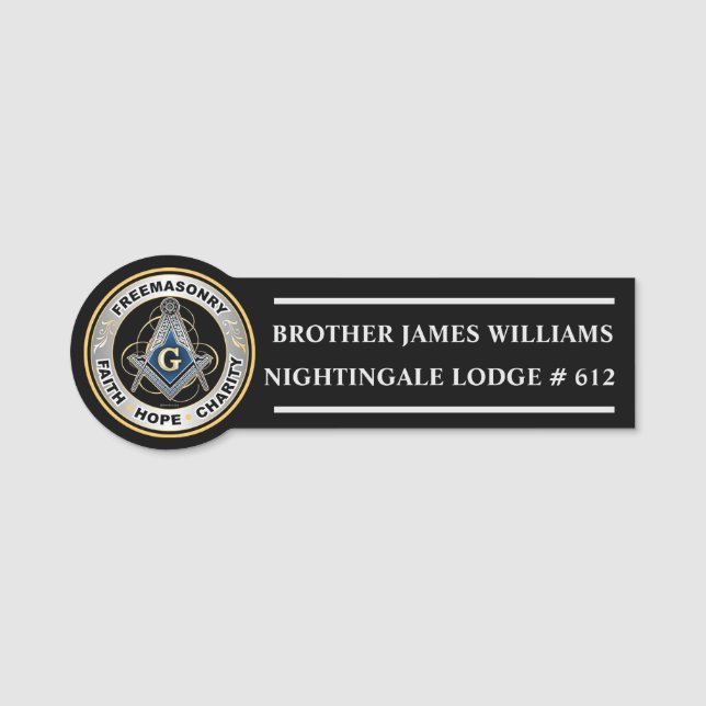 Freemason Name Tag (Front)