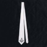 Freemason Necktie - Modern White Masonic Tie<br><div class="desc">Personalized white and black freemason necktie, designed with a modern square and compass of freemasonry. Add a classy touch to your tux or suit with this masonic tie and feel free to customize it with a complementary color for yourself or a fellow brother. Looking for unique masonic gift ideas for...</div>