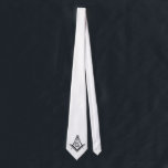 Freemason Necktie - Modern White Masonic Tie<br><div class="desc">Personalized white and black freemason necktie, designed with a modern square and compass of freemasonry. Add a classy touch to your tux or suit with this masonic tie and feel free to customize it with a complementary color for yourself or a fellow brother. Looking for unique masonic gift ideas for...</div>