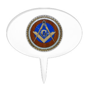 freemason NWO conspiracy square & compass Cake Topper