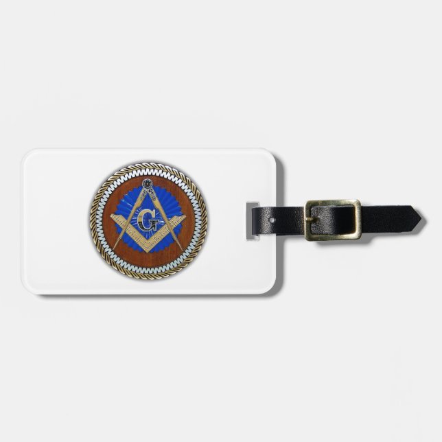 freemason NWO conspiracy square & compass Luggage Tag (Front Horizontal)