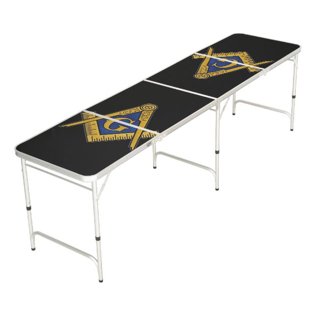 Freemason Party BBQ Masonic Freemasonry Beer Pong Table (Angled)