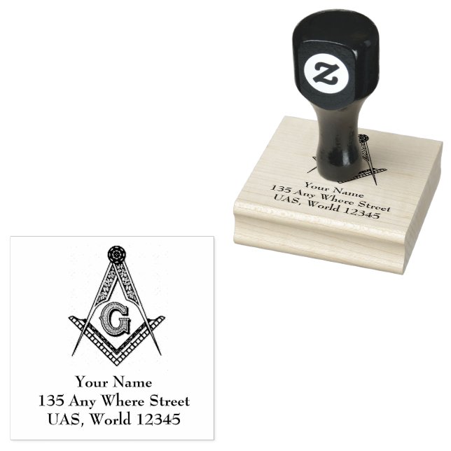 Freemason Personalized  Rubber Stamp (Stamped)