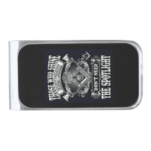 Freemason silver finish money clip