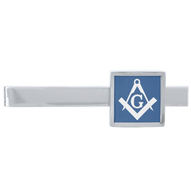 Freemason Silver Finish Tie Clip (Front)