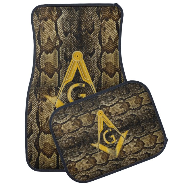 Freemason Snake Skin Design Car Floor Mat (Set)