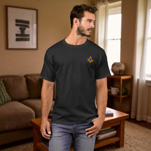 Freemason Square and Compass Charity Masonic Black T-Shirt