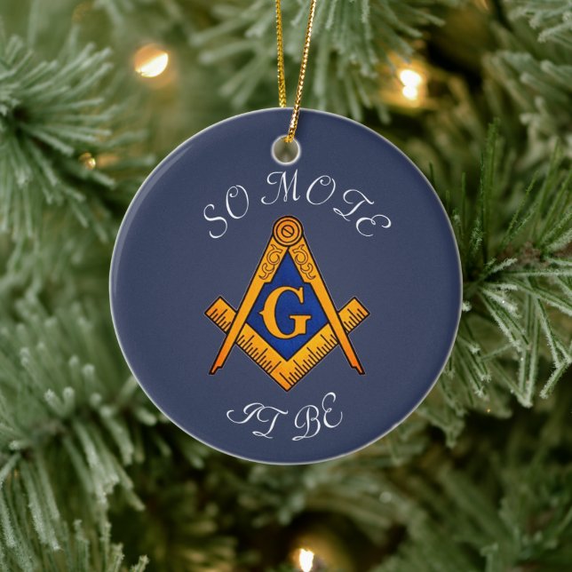 Freemason Square and Compass Charity Masonic  Ceramic Ornament (Tree)