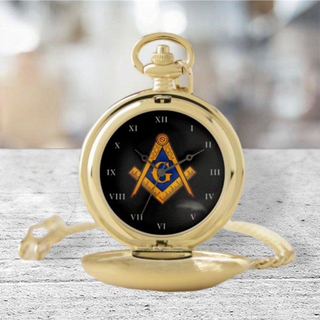 Freemason Square and Compass Charity Masonic gold Pocket Watch (Creator Uploaded)