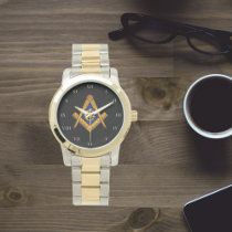 Freemason Square and Compass Charity Masonic gold Watch