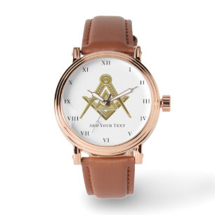 Freemason Square and Compass Charity Masonic gold Watch