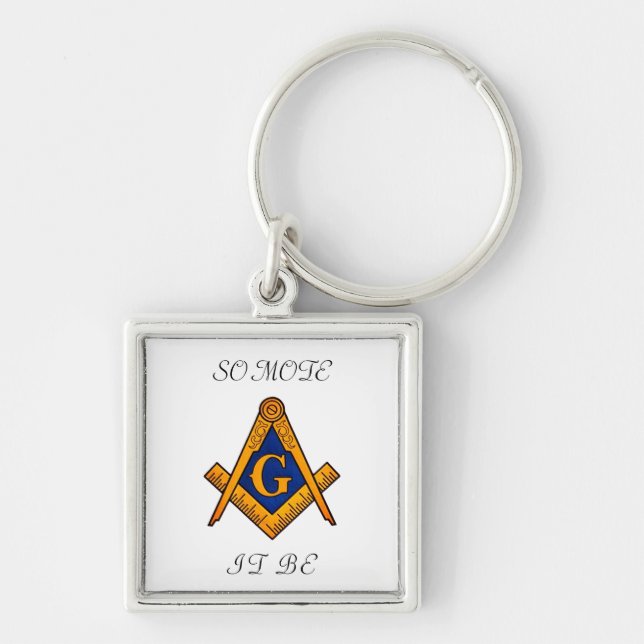 Freemason Square and Compass Charity Masonic Keych Keychain (Front)