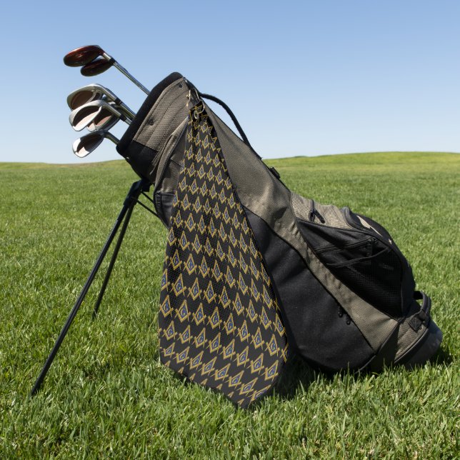 Freemason Square and Compass Masonic Gift Golfer Golf Towel (Green)
