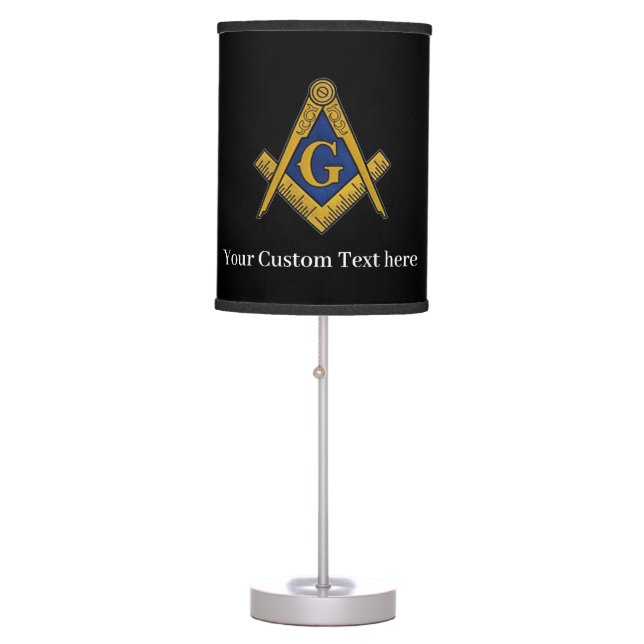 Freemason Square and Compass Masonic Gift Golfer Table Lamp (Front)