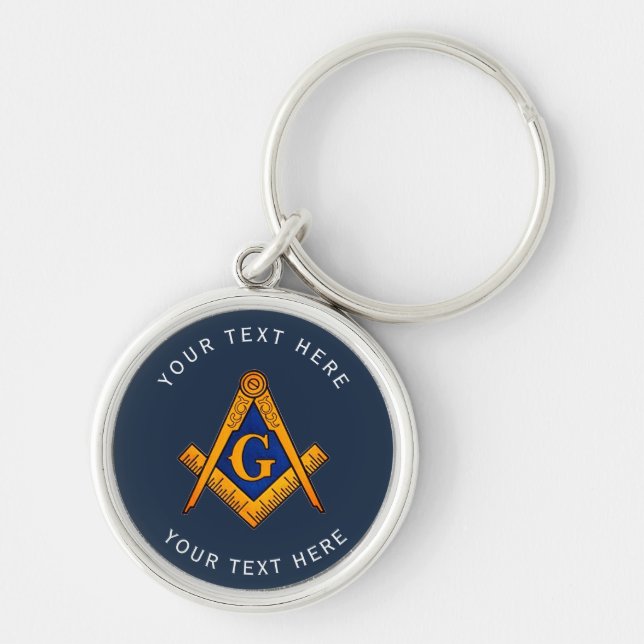 Freemason Square and Compass Masonry Masonic  Keychain (Front)