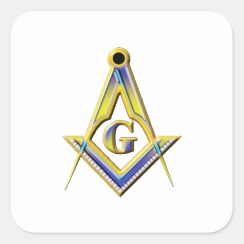 Freemason Square  Compasses Square Sticker