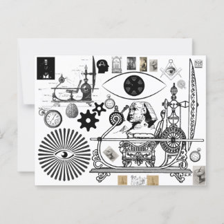 Freemason Steampunk Time Travel Postcard