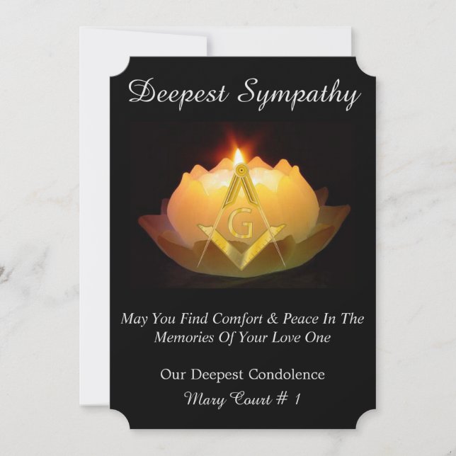 Freemason Sympathy Card (Front)
