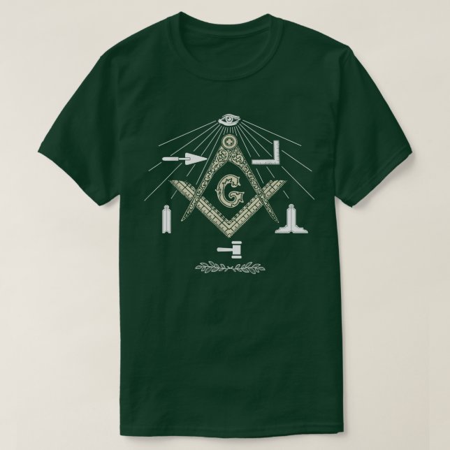 Freemason Tools With Gods All Seeing Eye Fathers D T-Shirt (Design Front)