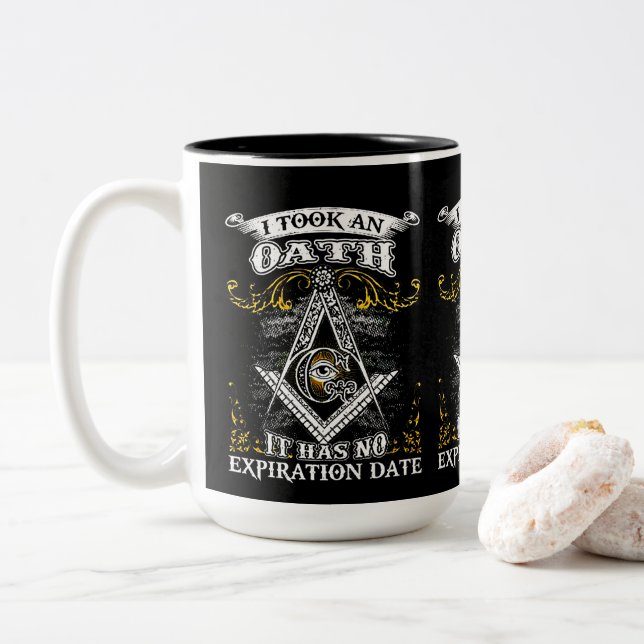 Freemason Two-Tone Coffee Mug (With Donut)