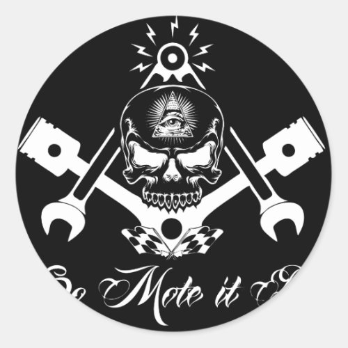 Freemason_Widows_Sons_Masonic_Hotrod_Logo_20160407 Classic Round Sticker