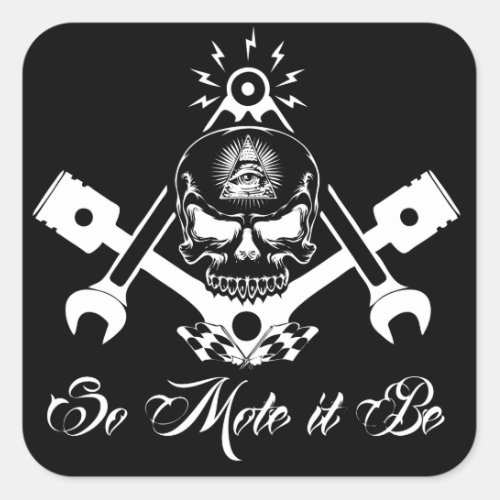 Freemason_Widows_Sons_Masonic_Hotrod_Logo_20160407 Square Sticker