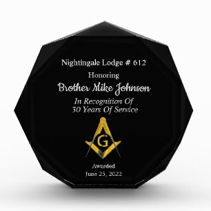 Freemason Years of Services Acrylic Award