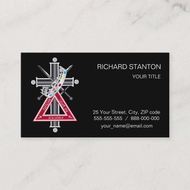 Freemasonic cross business card (Front)
