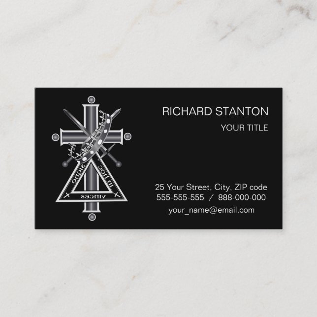 Freemasonic cross business card (Front)