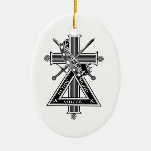 Freemasonic cross ceramic ornament