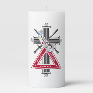 Freemasonic cross pillar candle
