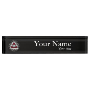 Freemasonic eye desk name plate