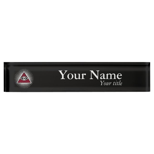 Freemasonic eye desk name plate (Front)