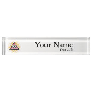 Freemasonic eye desk name plate