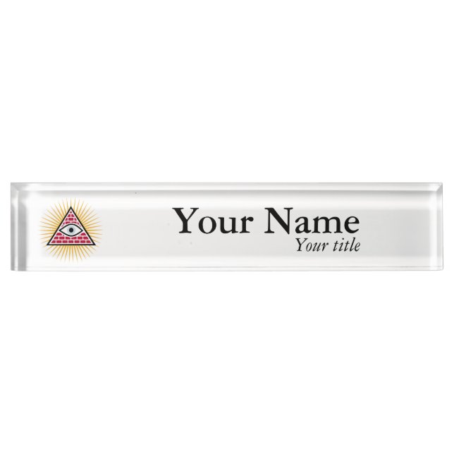 Freemasonic eye desk name plate (Front)